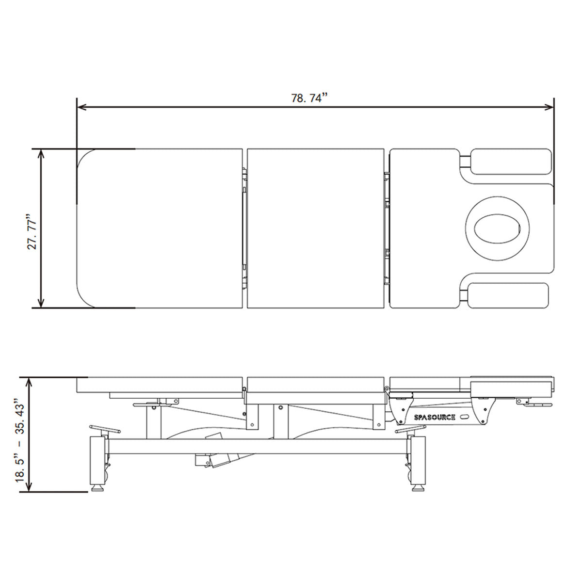 SpaMarc . OssePro 2.5 . ♿ ADA Compliant . Three Section Hi-Lo Therapy Table . Rehab Table . Lite Chiropractic Table