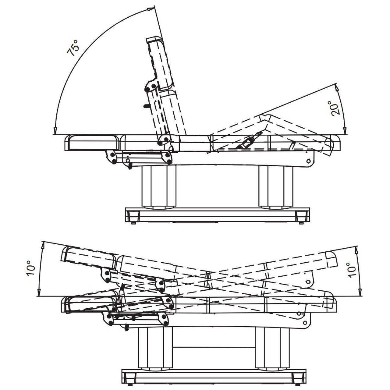 SpaMarc . Cooper (All White) . Massage Bed . Wooden . 3 ElectricMotor